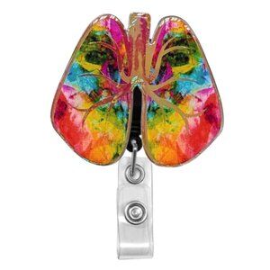 Lung Badge Reel | Handmade ID Holder Nurse Teacher Student Therapist Gift NWT